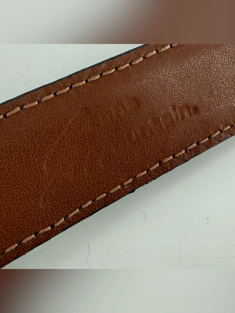 Vintage Stone Mountain Croc Embossed Dark Brown Leather‎ Belt L